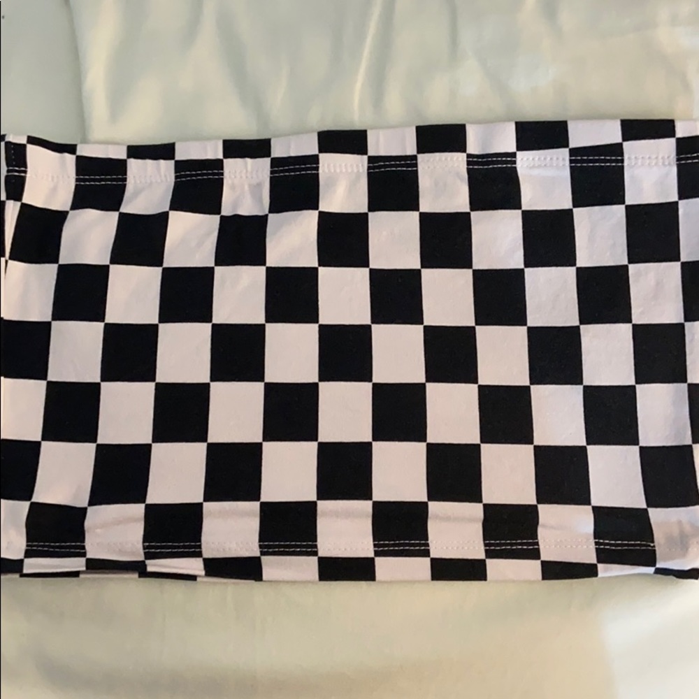 checkered tube top